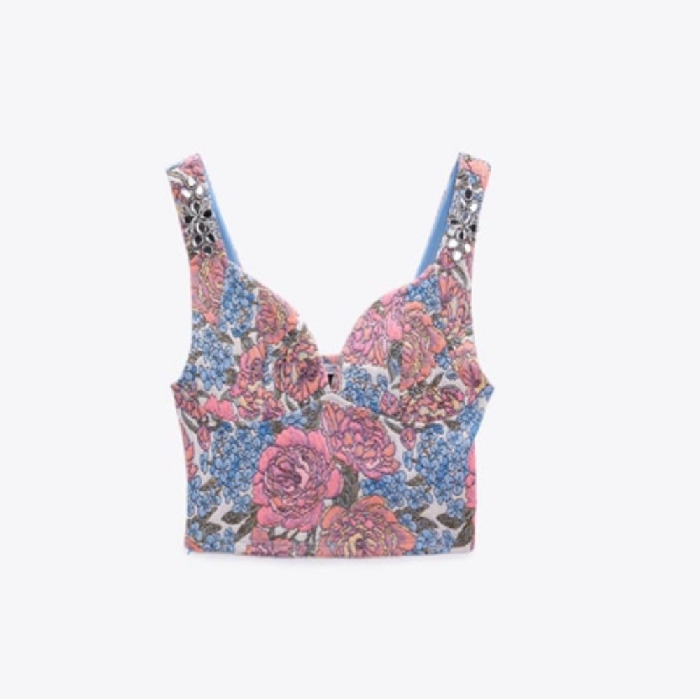 Zara Jewel Jacquard Top